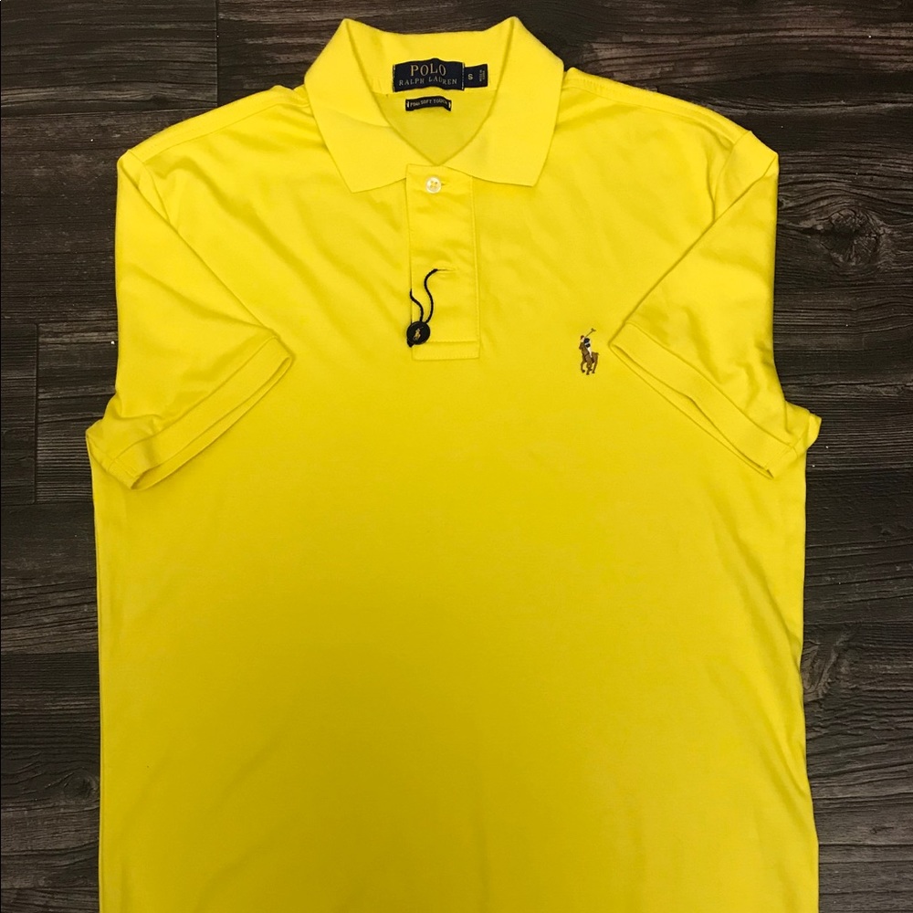 RALPH LAUREN YELLOW POLO SHIRT MEN SIZE SMALL NWT